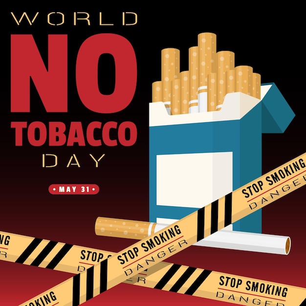 Cartel del Día Mundial contra el Tabaco Advertencia sobre el peligro del tabaco