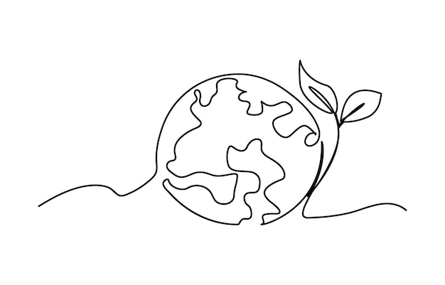 Cartel del Día Mundial del Medio Ambiente en estilo lineal sencillo
