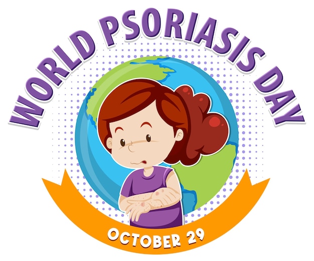 Vector cartel del día mundial de la psoriasis