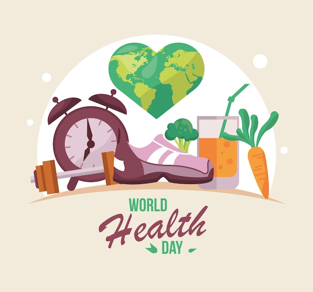 Vector cartel del día mundial de la salud