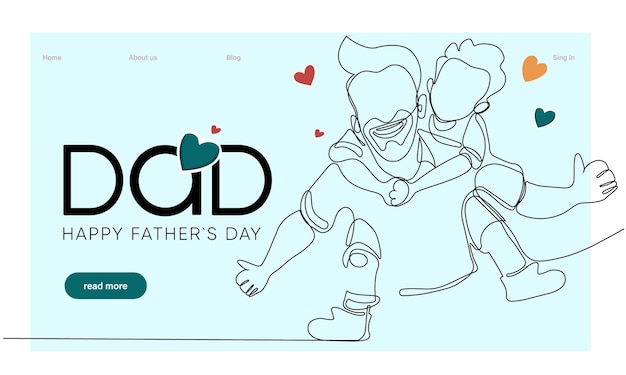 Un cartel para el día del padre con una foto de dos personas abrazándose