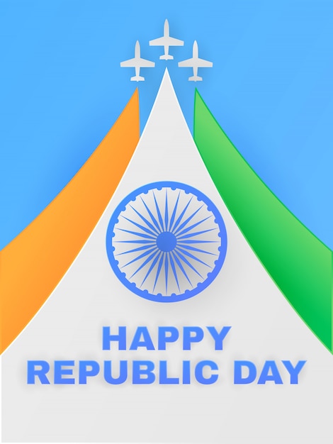 Vector cartel del día de la república en india