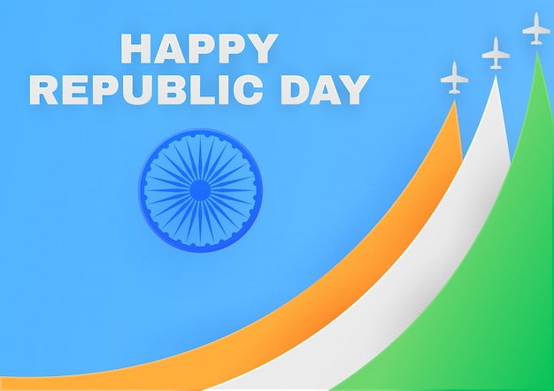 Vector cartel del día de la república en india