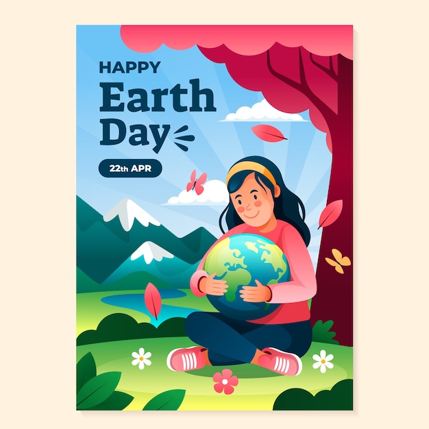 Un cartel dibujado a mano para el Día de la Tierra