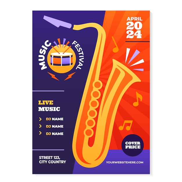Un cartel dibujado a mano con el logotipo de la música