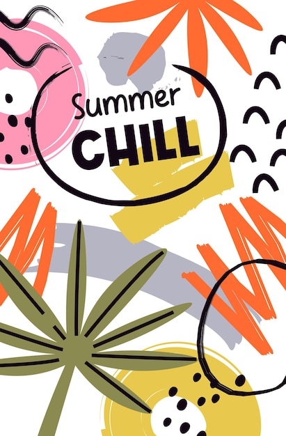 Un cartel dibujado a mano para el verano