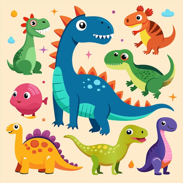 un cartel de dinosaurios con diferentes colores y diferentes colores