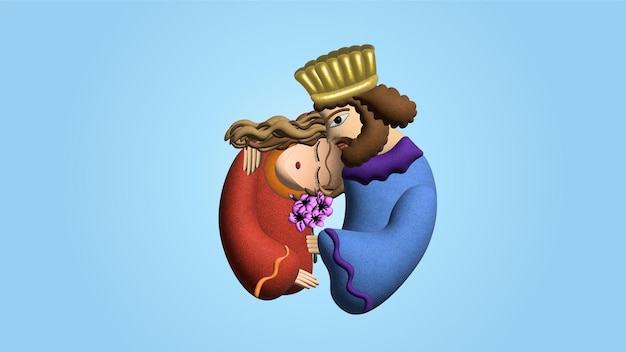 Vector cartel de diseño 3d de amor persa