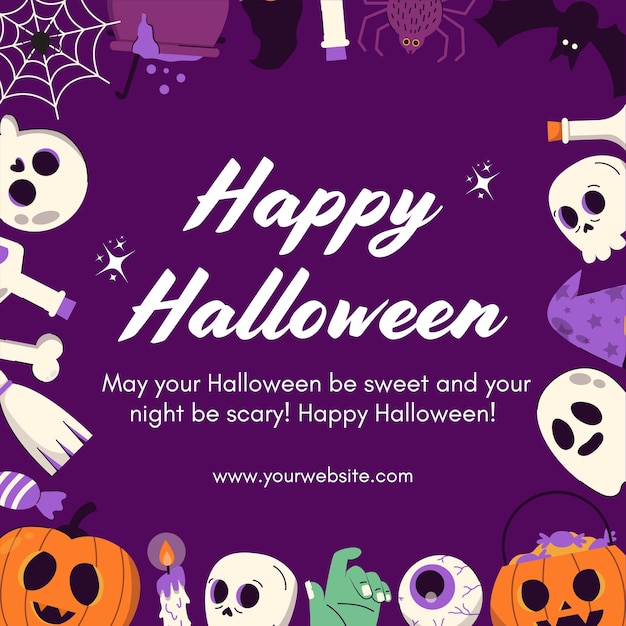 un cartel con un diseño feliz de Halloween