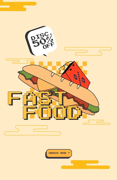 cartel de diseño de hamburguesa, estilo vintage de banner