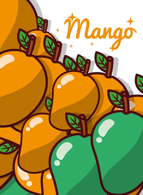 Cartel dulce jugoso fruta de mango