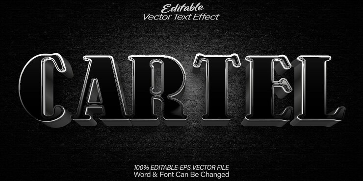 Vector cartel efecto de texto alfabeto editable mafia gangsta caballero jefe