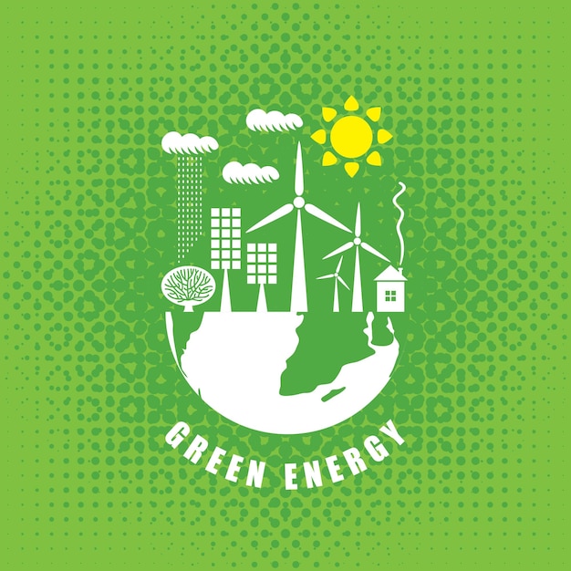 Cartel de energía verde