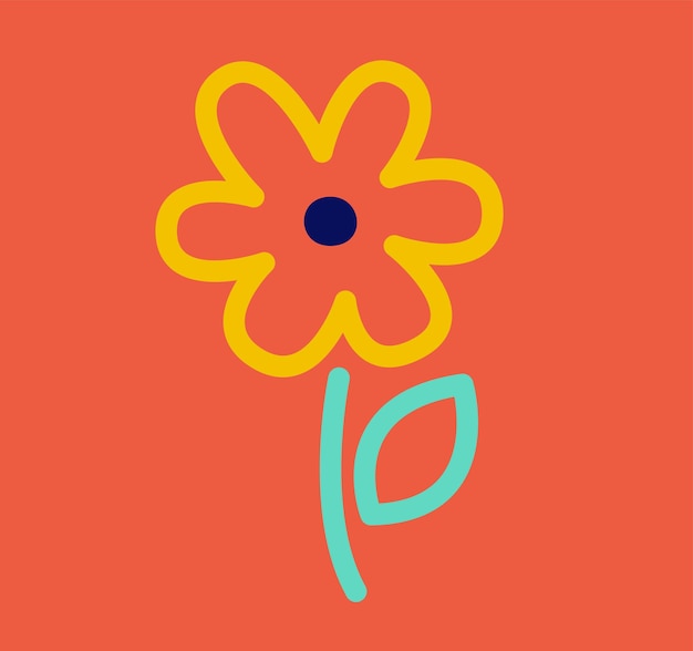Cartel escolar de dibujo de flores
