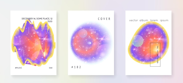 Cartel espacial cubierta de ciencia de neón con planetas sol luz fluida profunda 3d soñador mágico unicornio chispas gradientes holográficos cartel espacial con formas del universo de galaxias y estrellas