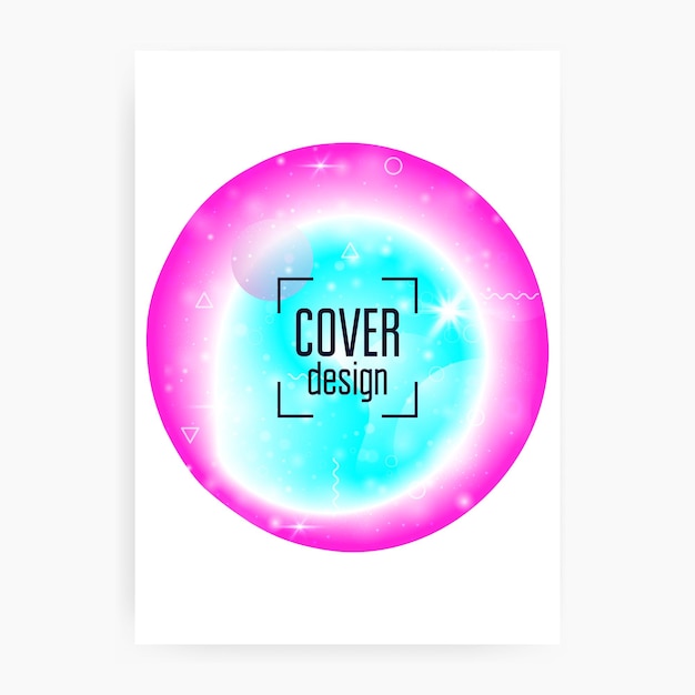 Cartel espacial con formas del universo galáctico y estrellas