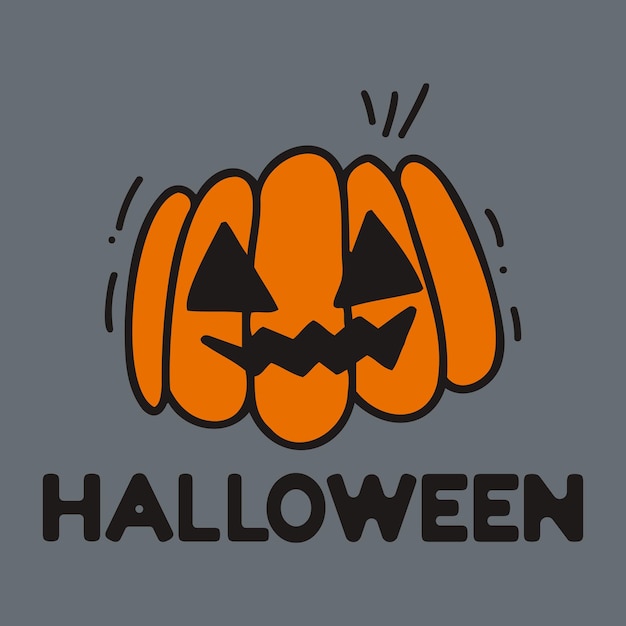 Cartel espeluznante de halloween en estilo garabato