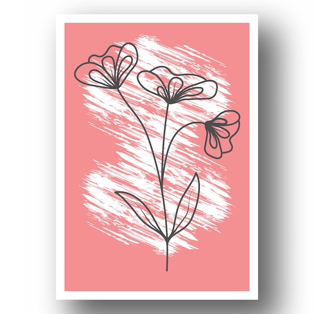 Un cartel en un estilo minimalista para el diseño de interiores El cartel es una planta abstracta Una imagen para una portada de impresión o decoración
