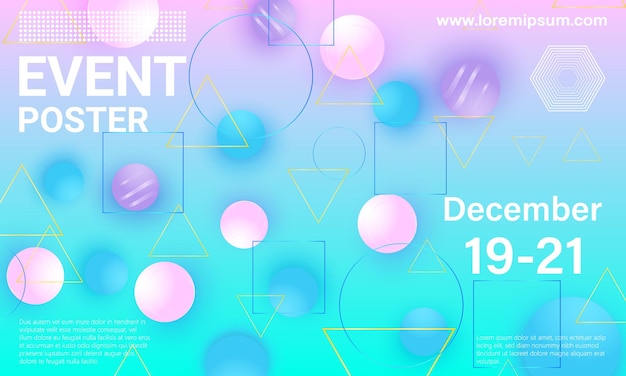 Cartel del evento. Conocimiento de los negocios. Elementos coloridos.