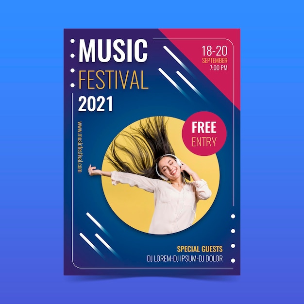 Vector cartel del evento musical 2021