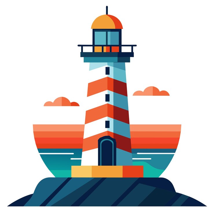 Vector un cartel para un faro que dice faro