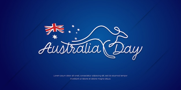 Cartel feliz de la celebración del día de Australia, fondo mínimo de la bandera