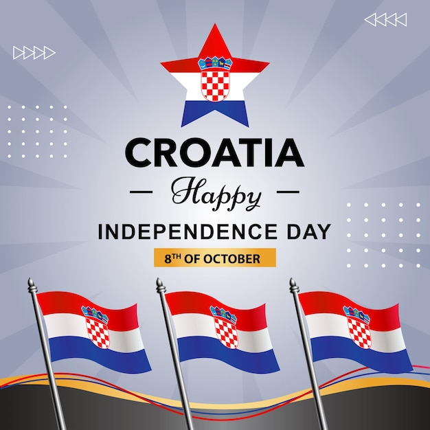 Un cartel para el feliz día de la independencia de croacia en octubre.