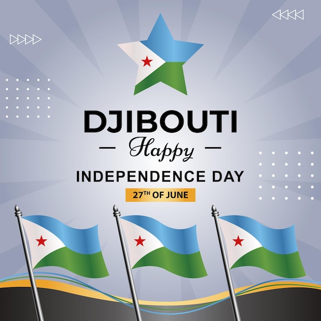 Un cartel para el feliz día de la independencia de djibouti.