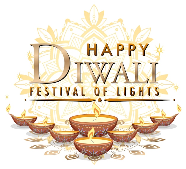 Cartel feliz del festival de luces de Diwali