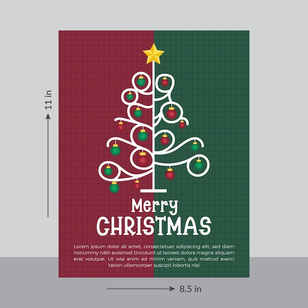 un cartel de Feliz Navidad con un árbol de Navidad en él