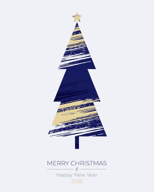 un cartel de Feliz Navidad con un árbol de Navidad