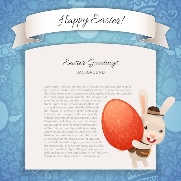 Cartel de feliz Pascua con Banny