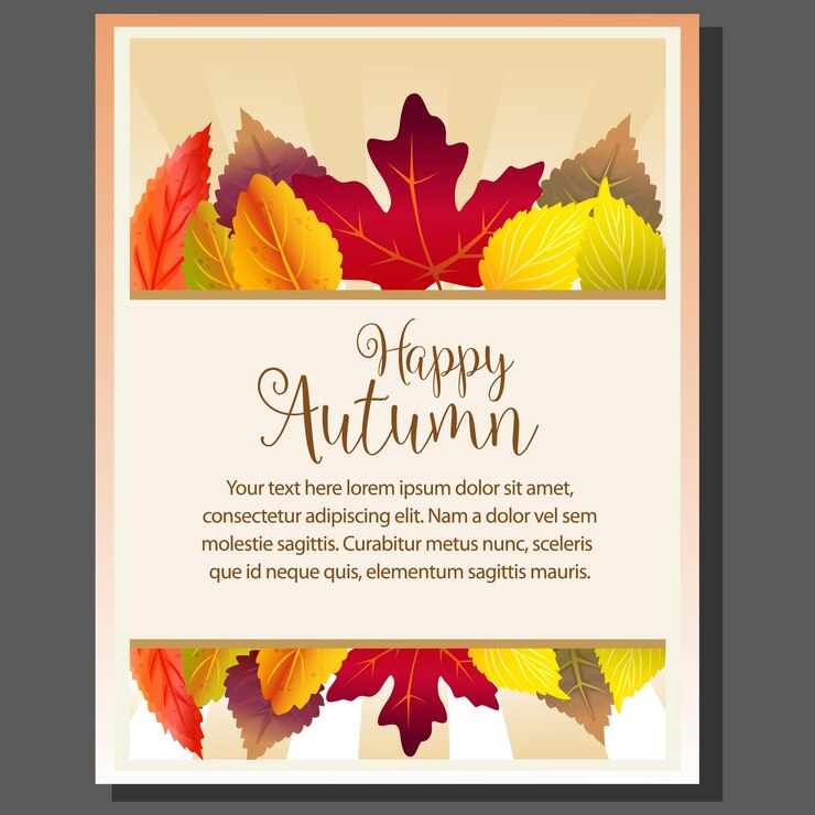 Cartel feliz tema de otoño con hojas de bosque