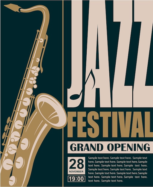 Vector cartel del festival jazz