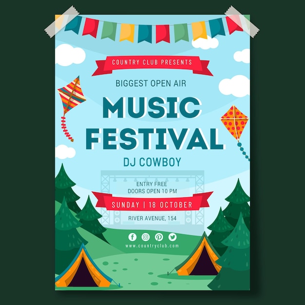 Cartel del festival de música al aire libre.