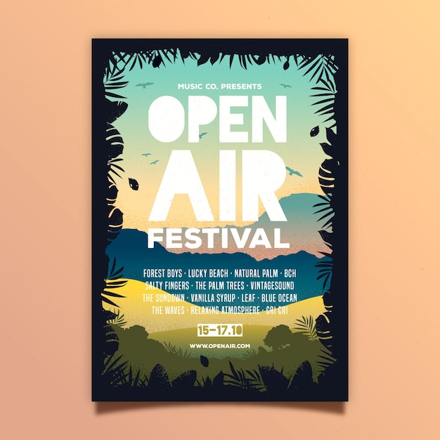 Cartel del festival de música al aire libre.