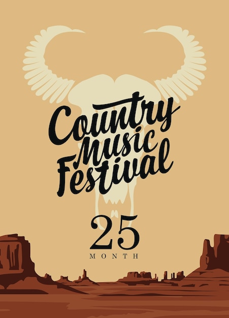 Vector cartel del festival de música country