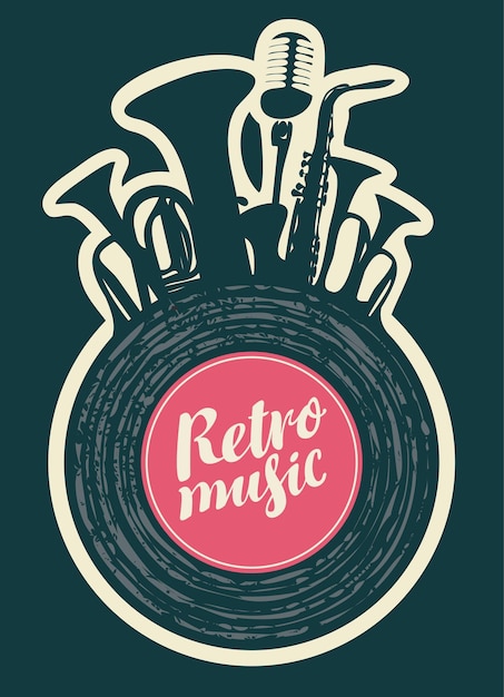 cartel para el festival de música retro