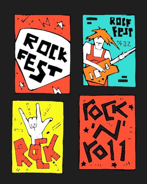 Cartel del festival de música rock