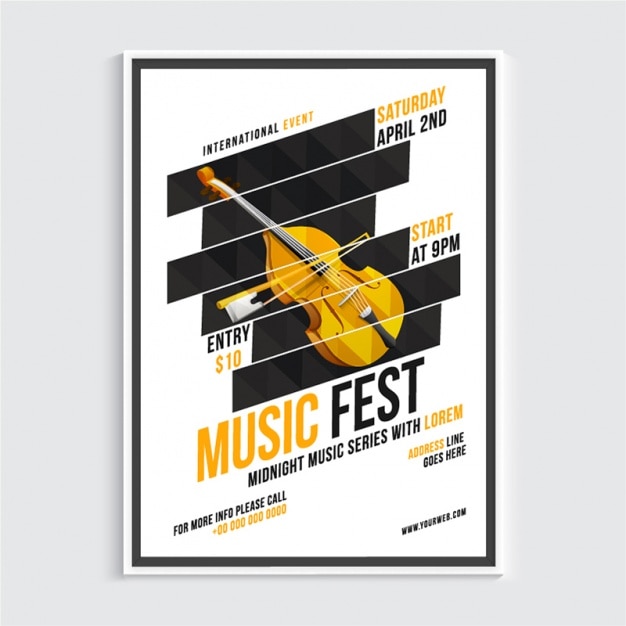 Vector cartel de festival de música con violín