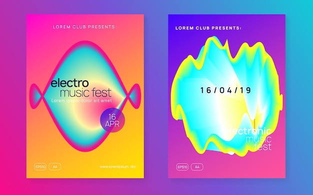 Cartel para el festival de verano y volante de música