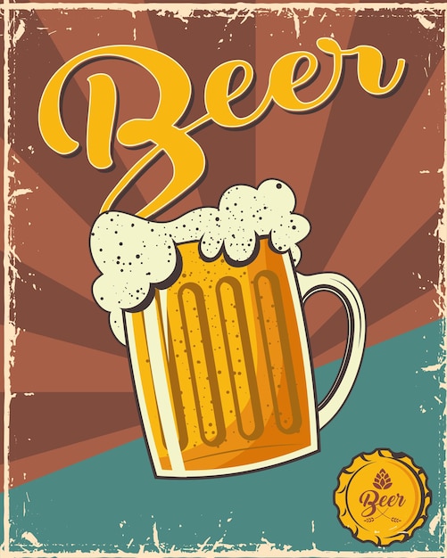 Cartel de fiesta de la cerveza con jarra