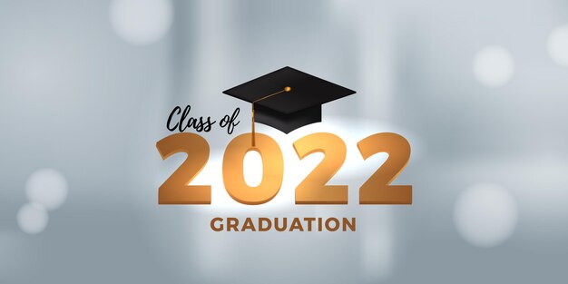Cartel de la fiesta de graduación de la clase 2022 para felicitar a los graduados con un elegante fondo blanco