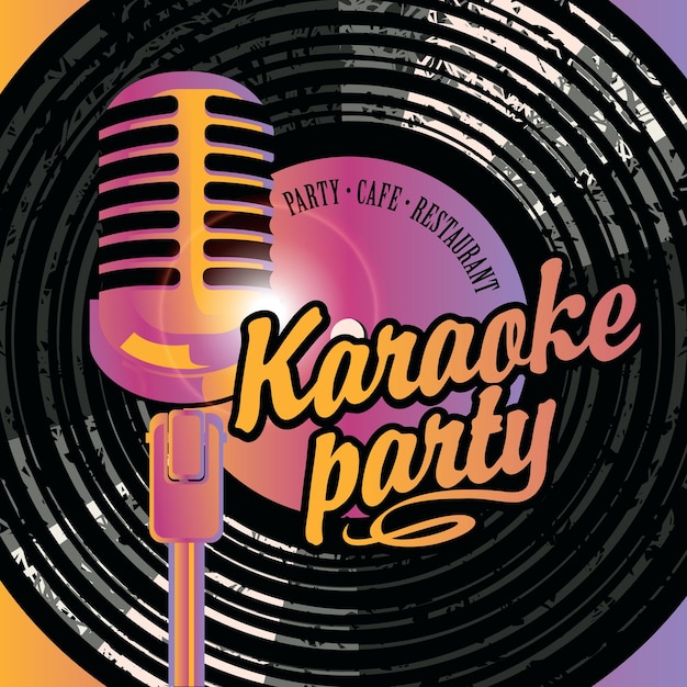 cartel para fiesta de karaoke