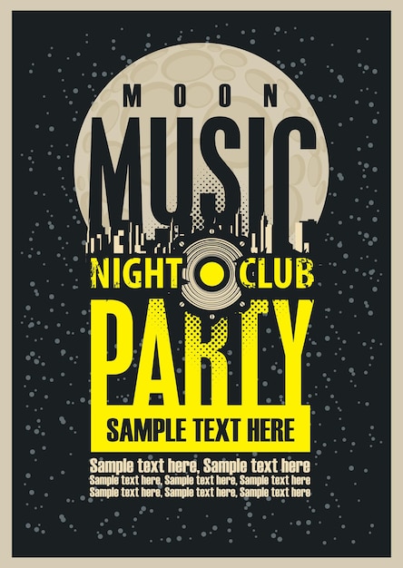 cartel para la fiesta de la música del club nocturno