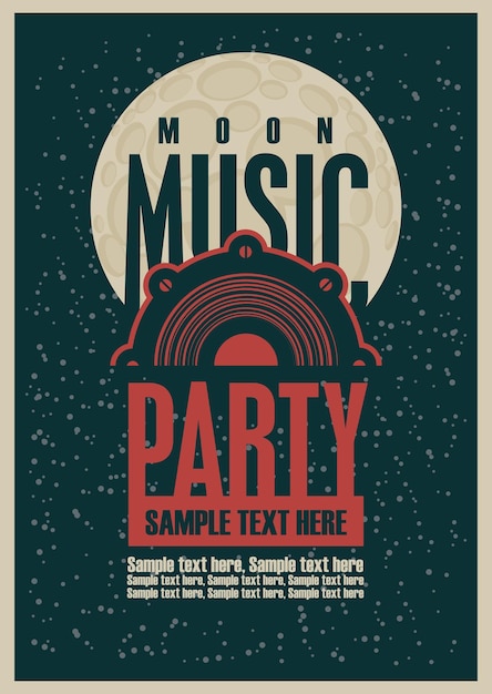 Cartel de fiesta de música disco