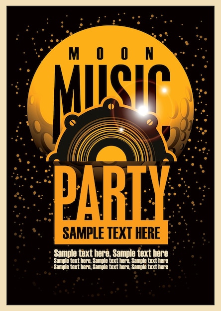 Cartel de fiesta de música disco