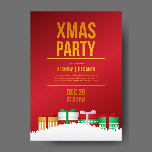 Cartel de la fiesta de navidad