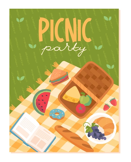 cartel de la fiesta de picnic