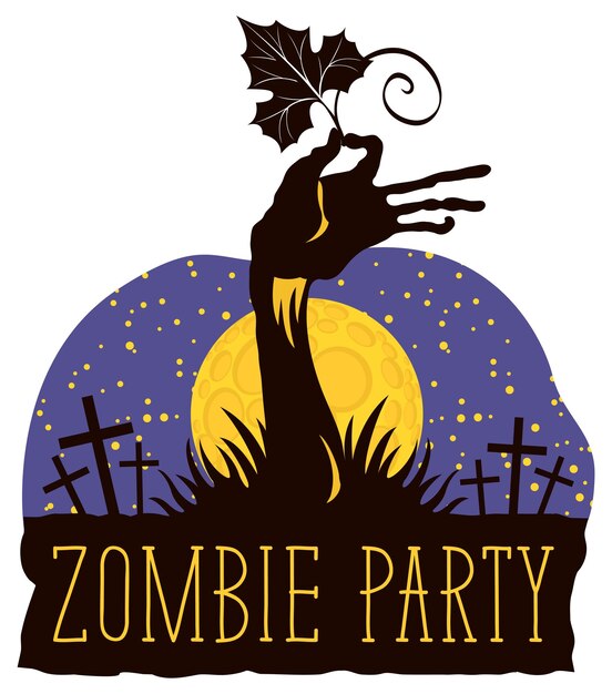 cartel para fiesta zombie